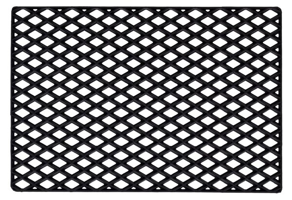 Dixie Black grid doormat 60x90 cm