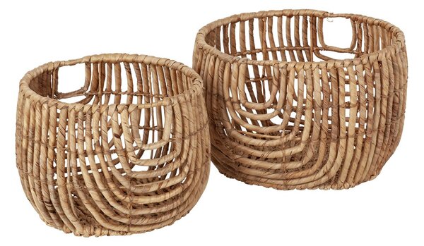 Dixie Lily round open twist basket 2 pieces Natural