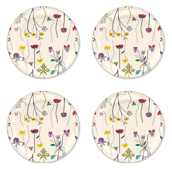 Åry Home Herbarium coaster Ø11 cm 4-pack Off-white