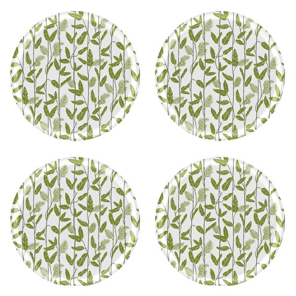 Åry Home Mougli Green coaster Ø11 cm 4-pack Green-white