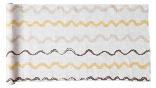 Fine Little Day Randig table runner 45x150 cm White-yellow