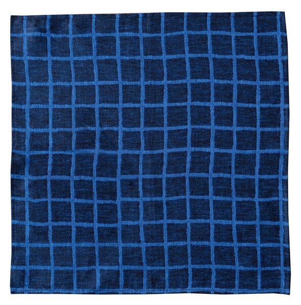 Fine Little Day Rutig jacquardvävd servett 2-pack Blue-black