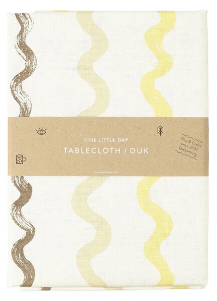 Fine Little Day Randig table cloth 149x250 cm White-yellow