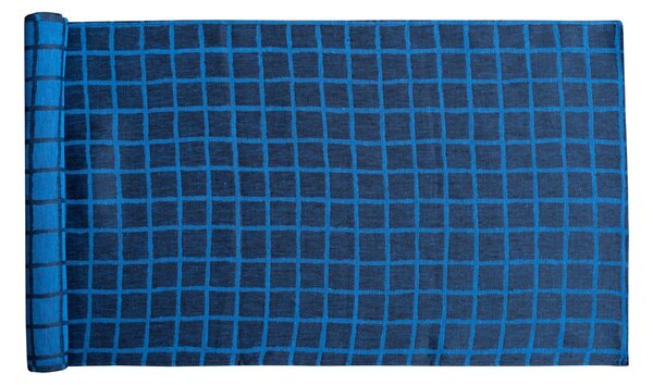 Fine Little Day Rutig jacquard-woven table runner 45x150 cm Blue-black