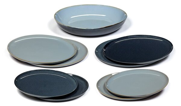 Serax Terres de Rêves dinner set 9 pieces Smokey blue-dark blue