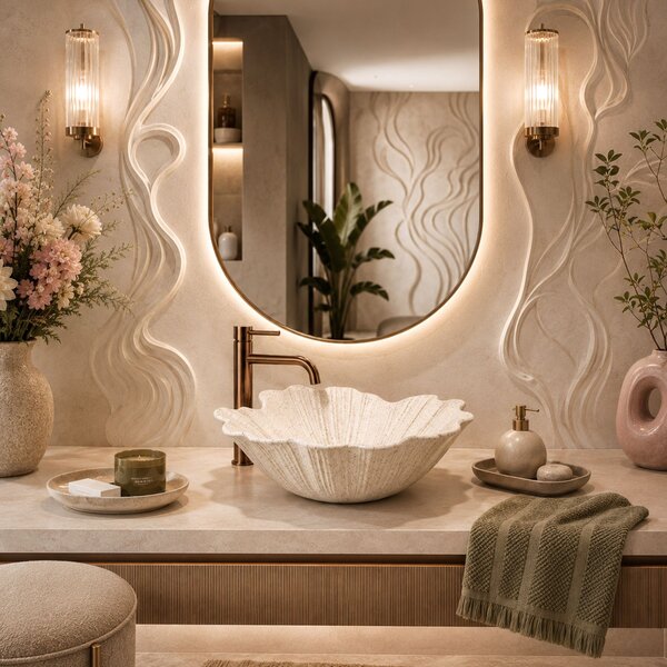 Countertop Basin Rea Flower Vanilla
