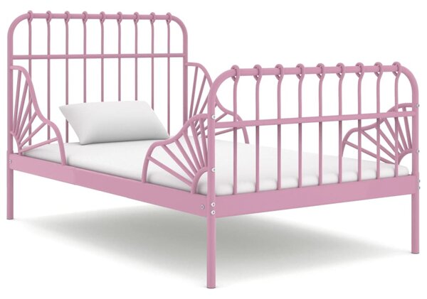 Extendable Bed Frame Pink Metal 80x130/200 cm