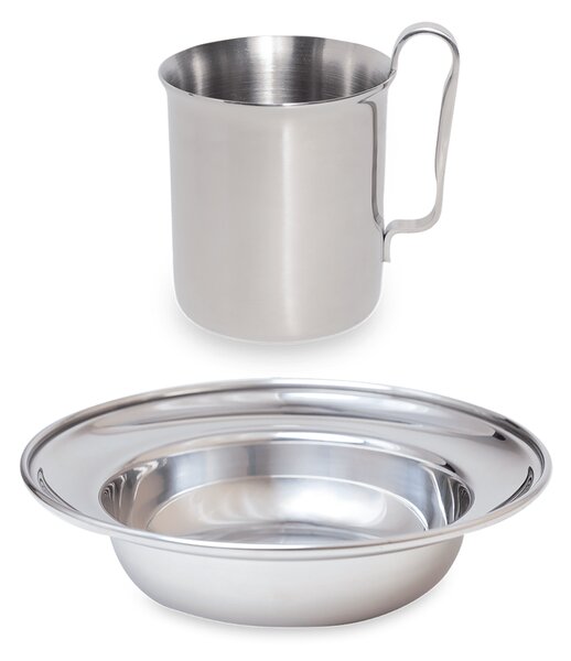 Kay Bojesen Kay Bojesen children's dinnerware 2 pieces Polished steel