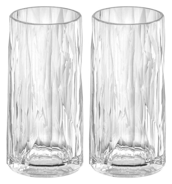 Koziol Club No. 8 drinking glass plastic 30 cl 2-pack Crystal clear