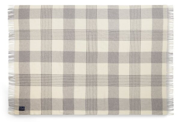 Lexington grey Checked Recycled Wool throw 130x170 cm grey-white