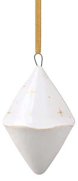 Villeroy & Boch Winter Glow Christmas tree bauble double cone White-beige