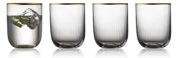 Lyngby Glas Palermo Gold tumbler glass 35 cl 4-pack Clear-gold