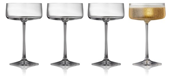 Lyngby Glas Zero champagne glass coupe 26 cl 4-pack Crystal