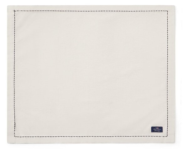 Lexington Org Cotton Oxford placemat stitches 40x50 cm Beige-dark grey