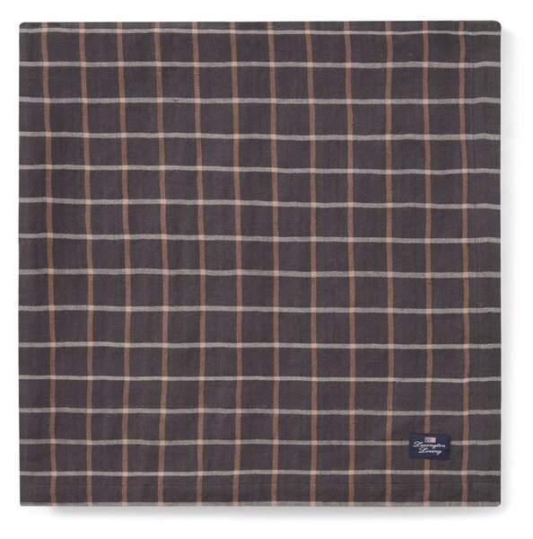 Lexington Checked Cotton Linen tablecloth 150x250 cm Dark grey-beige