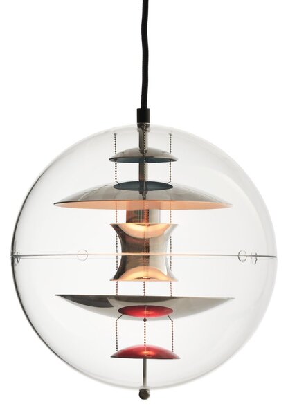 Verpan VP Globe ceiling lamp Ø28cm Chrome-red-blue