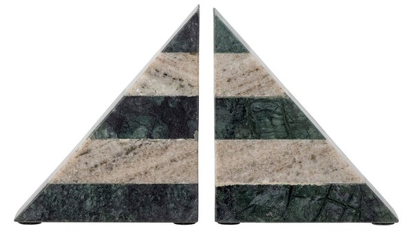 Bloomingville Abir book ends 2-pack Green-white marble