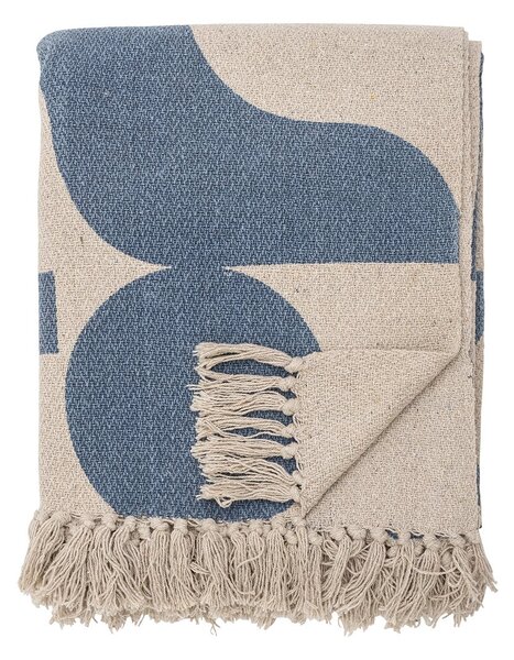 Bloomingville Agno cotton throw 130x160 cm Beige-blue