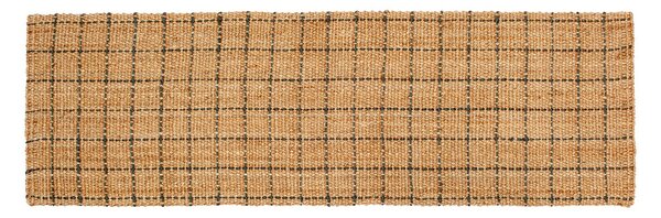 Dixie Freja jute rug checked 80x250 cm Natural-dark Grey