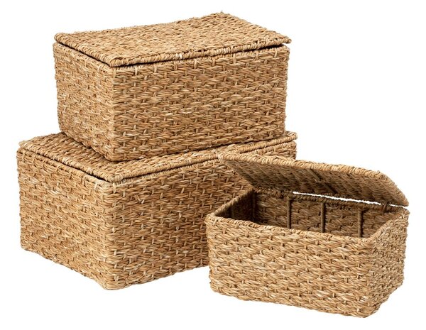 Dixie Esther storage box with lid 3 pieces Natural