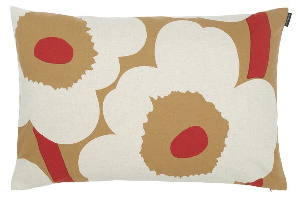 Marimekko Unikko cushion cover 40x60 cm Brown-linen-red