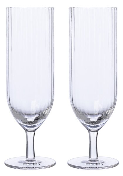 ERNST Ernst champagne glass ribbed 2-pack Clear