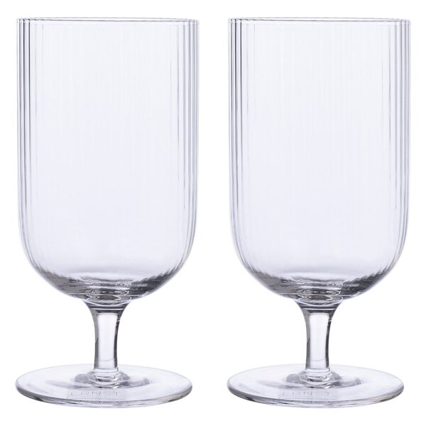 ERNST Ernst beer glass ribbed 2-pack Clear