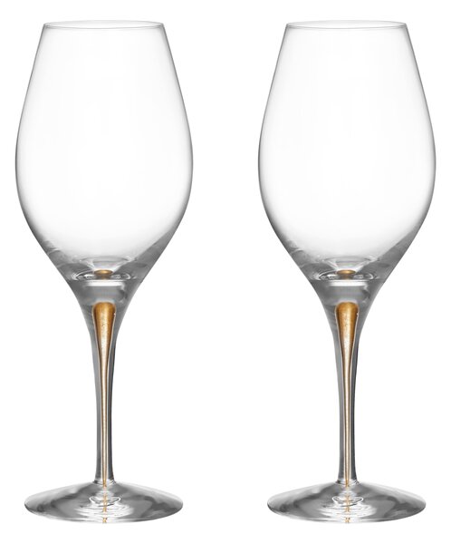 Orrefors Intermezzo Balance wine glass 44 cl 2-pack Gold