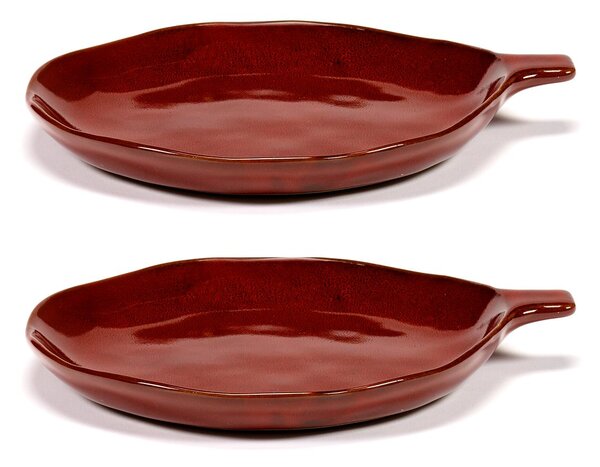 Serax La Mère tray with handles Ø17 cm 2-pack Venetian red