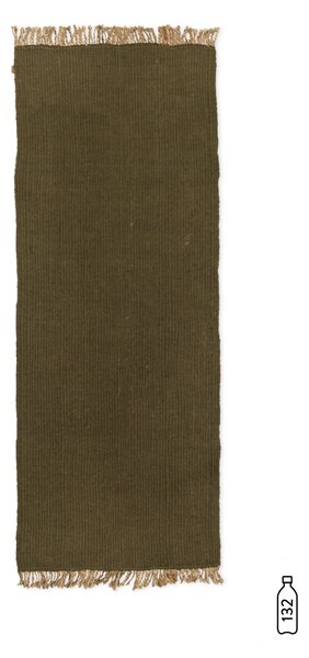 Ferm LIVING Block hallway rug Olive-Natural, 80x200 cm