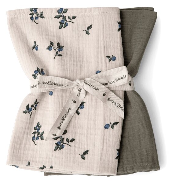 Garbo&Friends Blueberry Muslin small blanket 2 pieces 60x60 cm