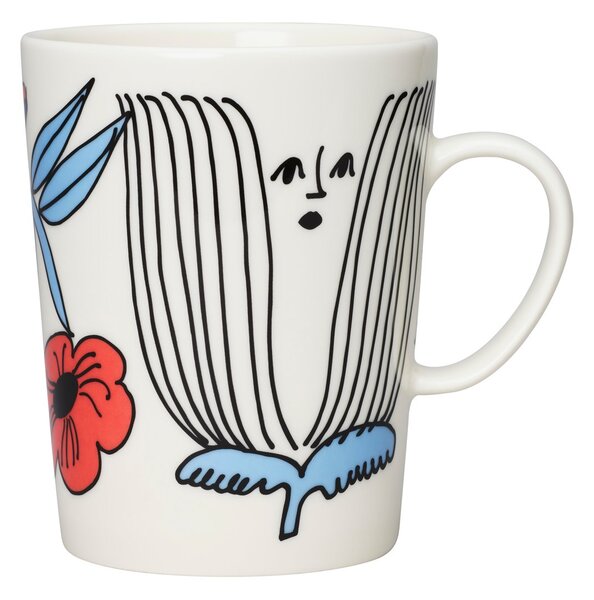 Arabia Puutarhurit mug 50 cl Blue-white-red