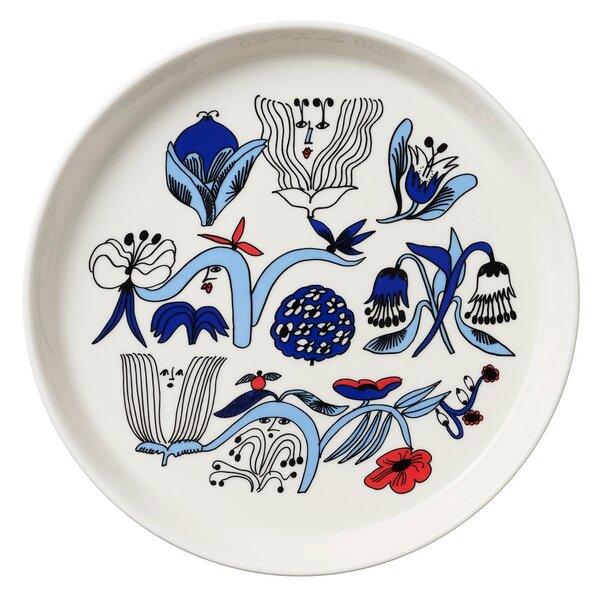 Arabia Puutarhurit plate Ø19 cm Blue-white-red