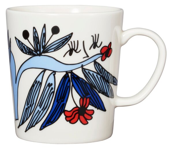 Arabia Puutarhurit mug 30 cl Blue-white-red