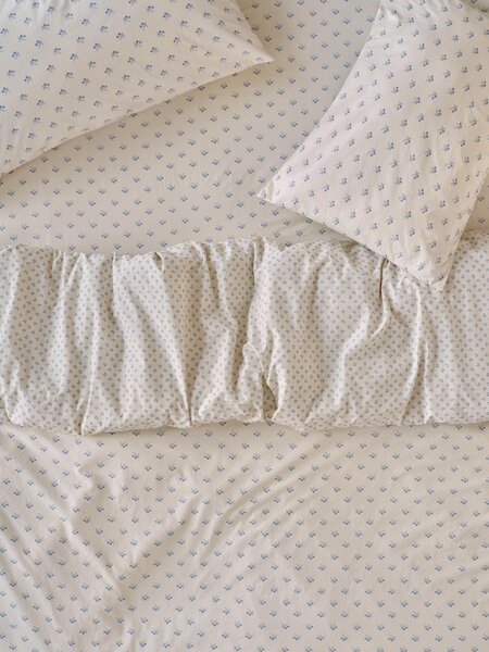 Cove Blue Martha Floral Cotton Duvet Cover | Single | Piglet in Bed