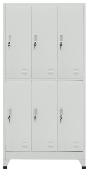 Locker Cabinet with 6 Compartments Steel 90x45x180 cm Grey