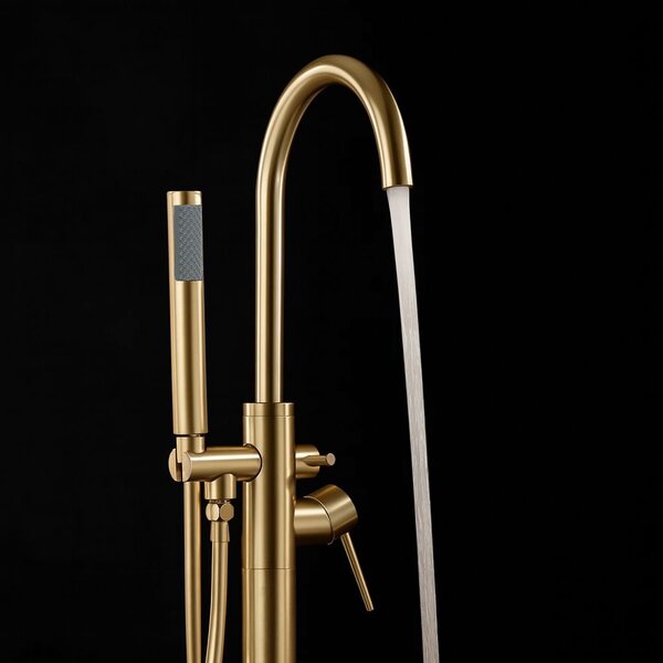 Free-standing faucet Rea Lungo brush gold