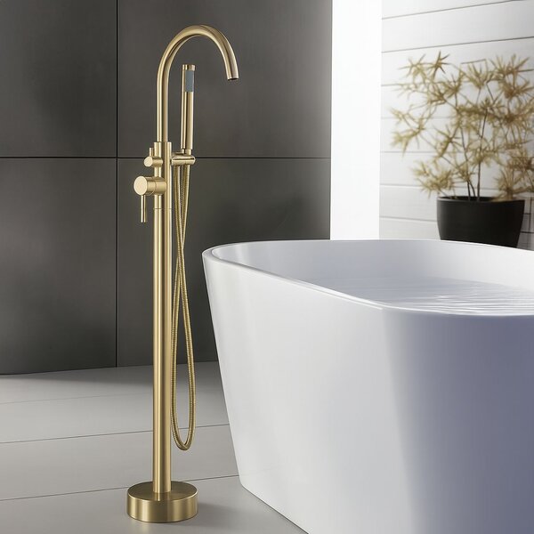 Free-standing faucet Rea Lungo brush gold