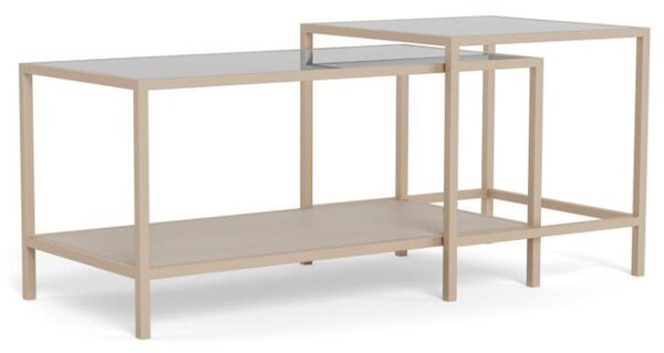 Salvo Melamine Nesting Coffee Table With Steel Base - Grey