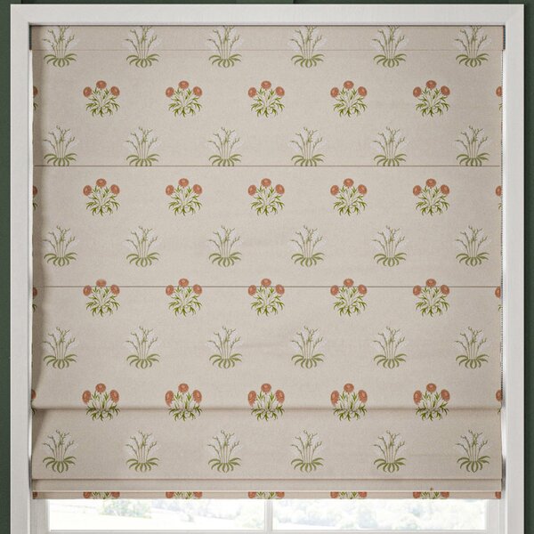 William Morris Lily Flower Embroidery Made To Measure Roman Blind Nettle