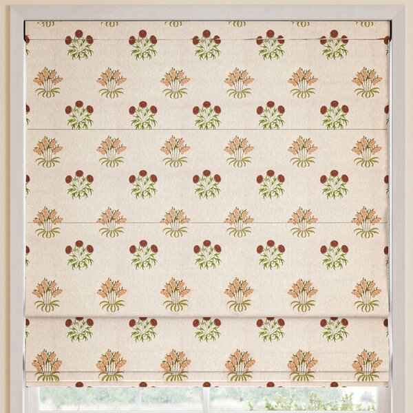 William Morris Lily Flower Embroidery Made To Measure Roman Blind Madder