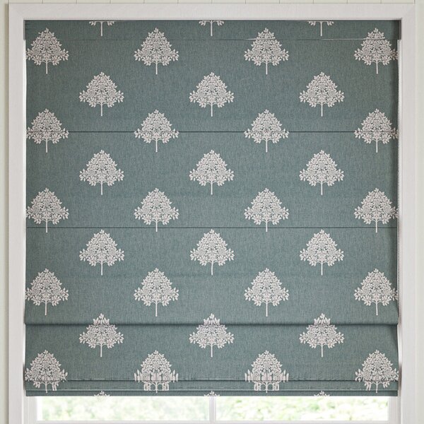 William Morris Marigold Tree Embroidery Made to Measure Roman Blind Woad