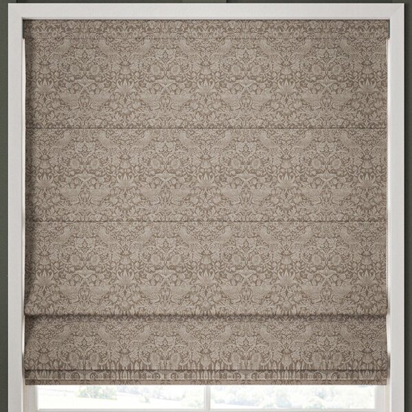 William Morris Strawberry Thief Woven Made to Measure Roman Blind Limestone