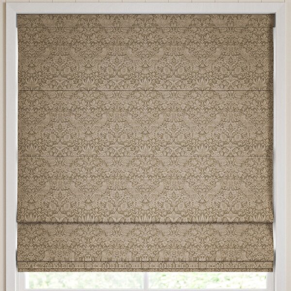 William Morris Strawberry Thief Woven Made to Measure Roman Blind Walnut
