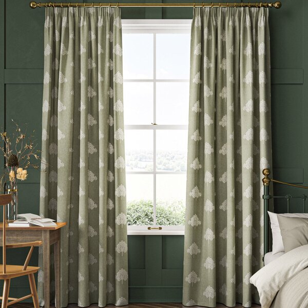 William Morris Marigold Tree Embroidery Made to Measure Curtain Nettle