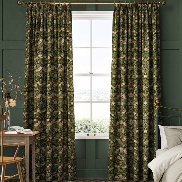 William Morris Strawberry Thief Made to Measure Curtain Nettle