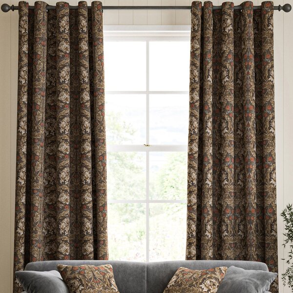 William Morris African Marigold Made to Measure Curtain Walnut