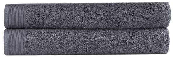 Bath Towel Set 2 pcs Cotton 450 gsm 100x150 cm Anthracite