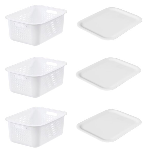SmartStore Recycled Set of 3 10L Storage Baskets White