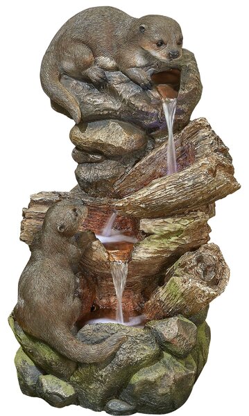 Easy Fountain Distinctive Otter Pools Water Fountain with LEDs